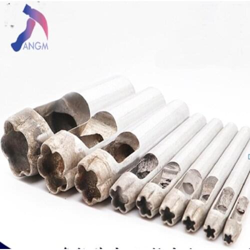 3 Styles Used Flower Hua Chong DIY Leather Punch Tool Rushed Round Punch Pattern Punch Special-shaped Pattern Punching Tools