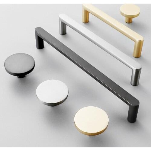 KK&FING Modern Simple Zinc Alloy Handle Kitchen Cabinet Handles Dresser Knobs Wardrobe Drawer Pulls Furniture Handle Hardware