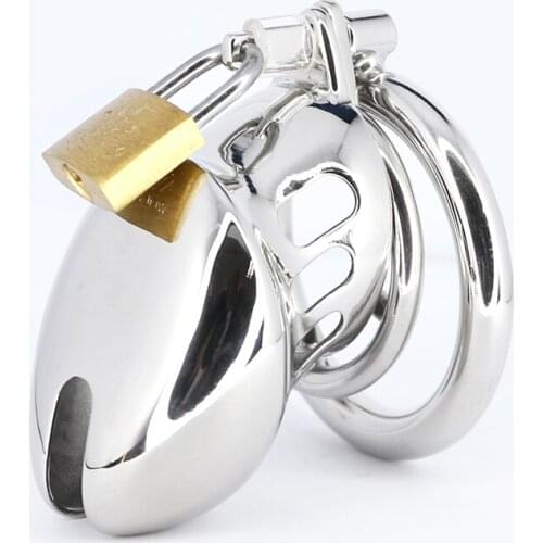 Stainless Steel Chastity Cage Cock Cage Glans Lock Ring Penis Prison Delay Ejaculation BDSM Sex Toys For Men C004/C005