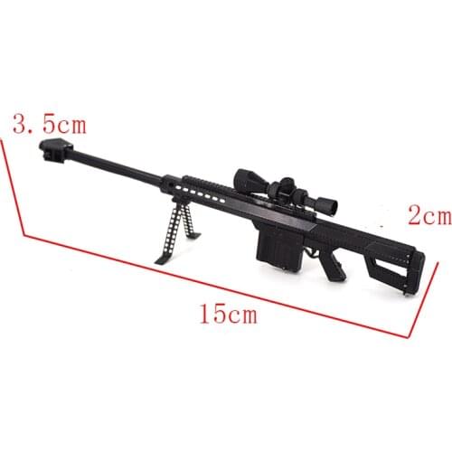 Cosplay Kits All Metal Stainless Steel DIY Free Glue 3D Black Assembly Gun Model Barrett Sniper Rifle Weapons Adults Toy A324