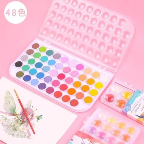 Watercolor Paint Set, Washable and Portable Palette Travel Solid Watercolor Cake Pan Set with Paint Brush,for Adults, Beginner
