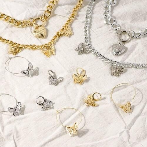 Fashion Cute Butterfly Womens Earrings Set Hollow Out Butterflys Metal Earring Mini Ears Clip Dance Party Gift Unusual Jewelry