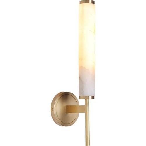 All copper E14 wall lamps living room wall natural marble lamp simple aisle bedroom bedside lamp bathroom light bathroom light