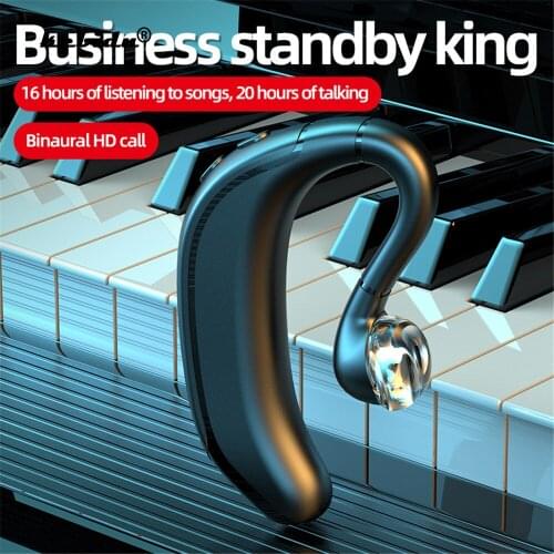 Top Selling Noise Cancelling Single Bluetooth 5.0 Earphone Earpiece V5.1 Waterproof Headset Wireless with Mic Long Standby Time