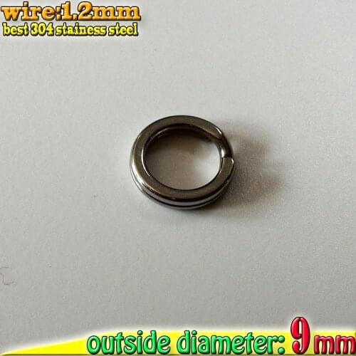 2017new 304 stainless steel fishing split ring size:wire :1.2mm*OD 9mm quantity 30pcs/LOT