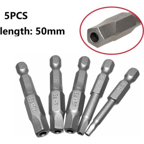 New 5Pcs/Set S2 Torx Screwdriver Bit Set Hex Security Magnetic Head 50mm Long H3-H7.6 Driver Bits Hand