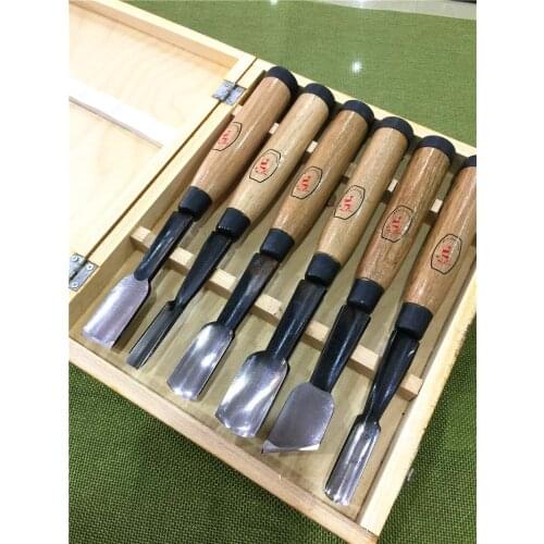 New High quality 6Pcs Dry Big Hand Wood Carving Tools Tree-root carving Chip Detail Chisel set Knives tool