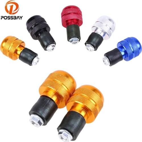 POSSBAY 7/8" CNC Aluminum Motorcycle Handlebar Grips Motocross Bar Ends Grips Caps Cover For Suzuki Honda dio Dirt/Fat Bike