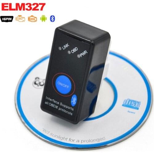 Super Mini V2.1 ELM327 Bluetooth ELM 327 BT V2.1 OBD2 OBD ii OBD 2 Car Code Scanner with Switch for Android Symbian Windows