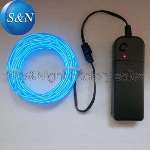 Blue 2.3mm-5M electroluminescent wire/el cable/el strip/el neon light/lighting/el products+3v Inverter -(5pc/Lots)