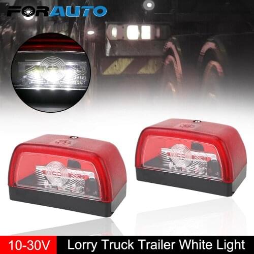 Trailer Truck Caravan Taillight E9 License Plate Light Tag Lights For Trailer Truck UTV 2Pcs 10-30V White 3LED Taillight