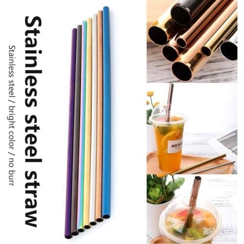 21.5*0.6cm Drinking Straw Straight Pipette Metal Straw Cocktail Kitchen Sucker 304 Stainless Steel Bar Wedding Beautiful