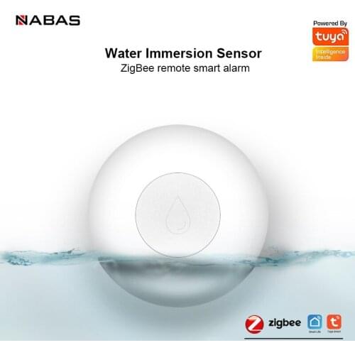NABAS Tuya Smart Water Sensor Leak Detector Flood Water Leakage Alarm Linkage Zigbee Smart Life App Remote Push Alert Message