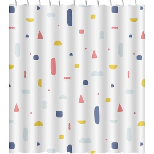 Waterproof Shower Curtain With Geometric Bathing Sheer For Home Decoration Bathroom Accessories 180X180cm 180X200cm