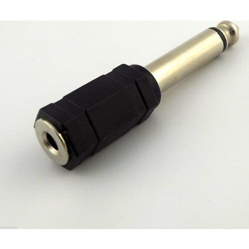 1pcs 6.35mm 1/4" Male Plug Mono to 3.5mm 1/8" Female Jack Audio Adapter Connector New