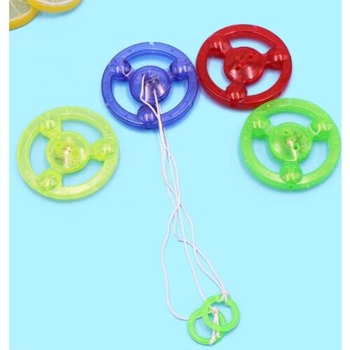 1pcs Flash Pull Line Led Flywheel Hot Fire Wheel Glow Flywheel Whistle Creative Classic toys for Children Gift Color Random Hot