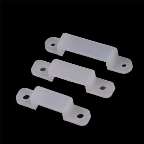 10Pcs/lot 10mm 14mm 17mm Width Silicone Mounting Connector Clip For 220V IP67 Waterproof 3528 5050 5630 LED Strip Fixing Holder