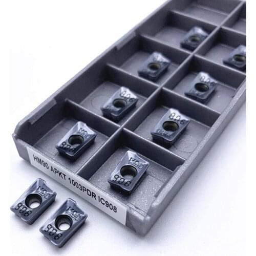 10PCS Turning tools Carbide inserts APKT1003PDR IC908 high precision metal turning lathe tool CNC tool parts milling cutter
