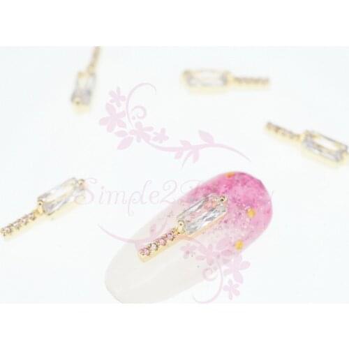 10pcs/pack Bling Rectangle Zircon Crystal Mirco Pave Bar Shape Design Charms Japanese Style Nail Art Manicure Jewelry Decoration