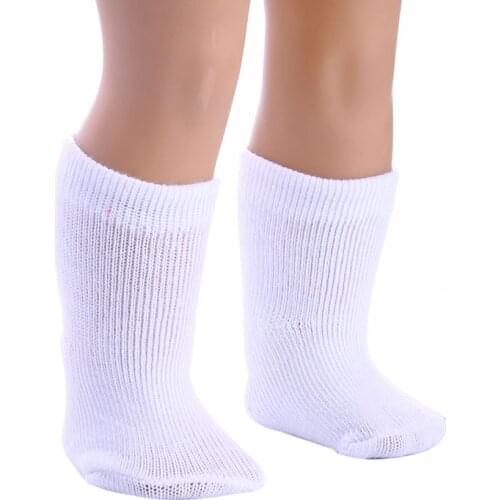 18 Inch Doll Socks, 1Pair Set Fits American Doll Clothes & More, white Color sock b512