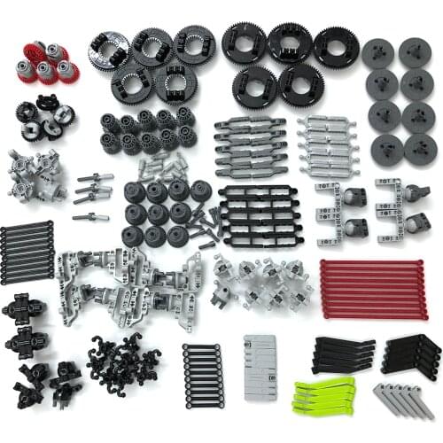 277Pcs DIY Suspension Differential Lock Turntable Shock Absorber Connector Parts for Standard Building Block Brands-Random Color