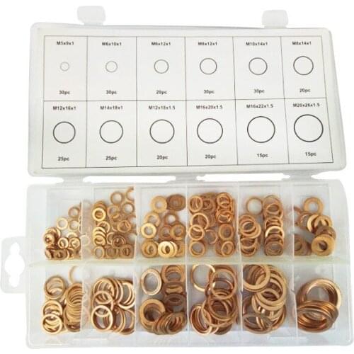 280Pcs Copper Sealing Washer Solid Gasket Sump Plug Oil For Boat Crush Washer Flat Seal Ring Tool Hardware Accessor