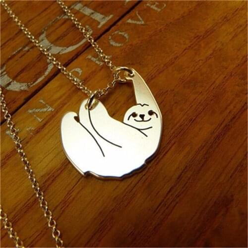 30pcs-Hot Selling Super Cute Animal Necklace Jewelry.Sloth Bear Handmade Necklace Hanging Sloth Bear Necklace Gift for friends