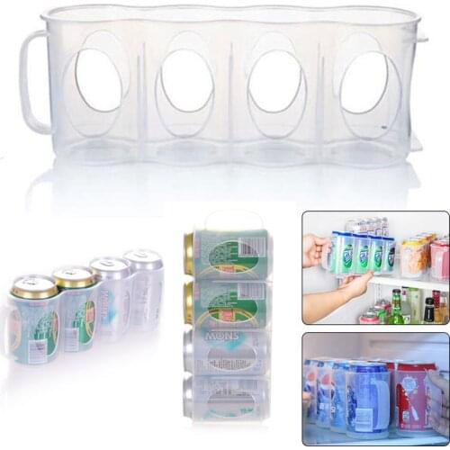 4pcs Refrigerator Cans Storage Beer Soda Drink Bottle Holder Refrigeration Organizer Rack Kitchen Accessory