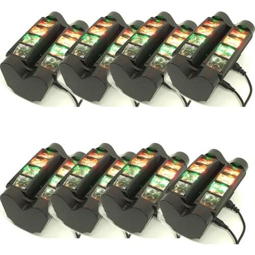 8pcs/lot Mini LED Spider 8PCS leds Beam moving light Professional DMX Stage effect Lighting led Disco DJ lighting wedding lights