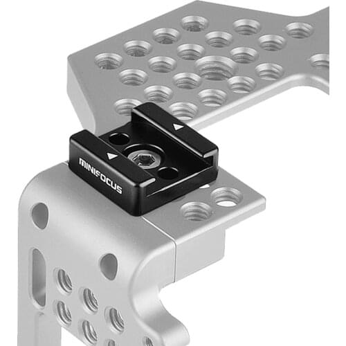 Cold Shoe Mount Adapter Cold Shoe Bracket Standard Shoe Type with 1/4" Thread Hole for Camera Cage Flash Led Light Monitor Video