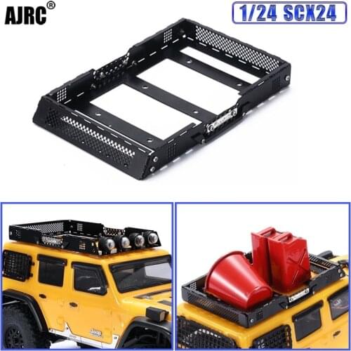 Ajrc 1/24 Simulation Climbing Car Wrangler Model Car Axial Scx24 Jeep Metal Luggage Rack