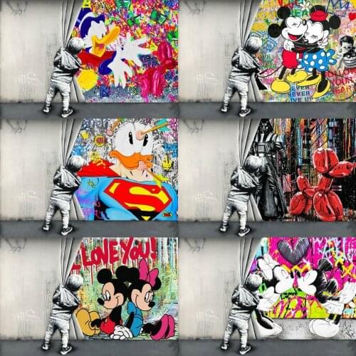 Full Square Drill 5D DIY Diamond Painting Disney Mickey Mouse Donald Duck Diamond Embroidery Cross Stitch Home Decoration Gift
