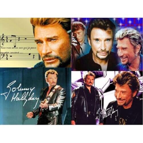 2.8mm rock singer diamond painting Rock star Johnny Hallyday cross stitch craft plastic canvas kits diamond painting Soul singer