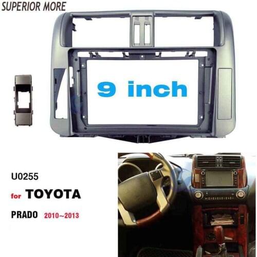 2 Din 9 Inch Car Radio Plastic Fascia Plane Frame for TOYOTA Prado TXL 2010-2013 Installation DVD GPS Mp5 ABS PC Dash Kit