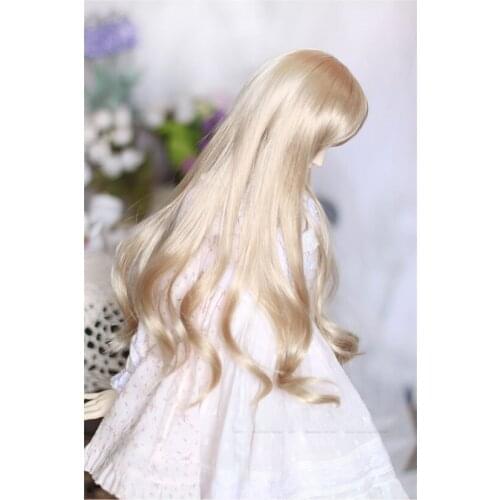 BJD Doll Wig suitable for 1-31-4 high temperature silk WIG daily blonde big wave long hair doll accessories