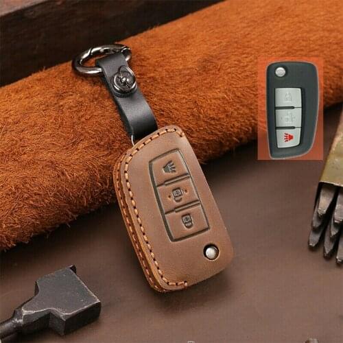 Genuine Leather Key Cover for Nissan Qashqai J11 X-trail Murano Maxima Tiida Altima Quest Juke Geniss Case Shell Keychain Keybag