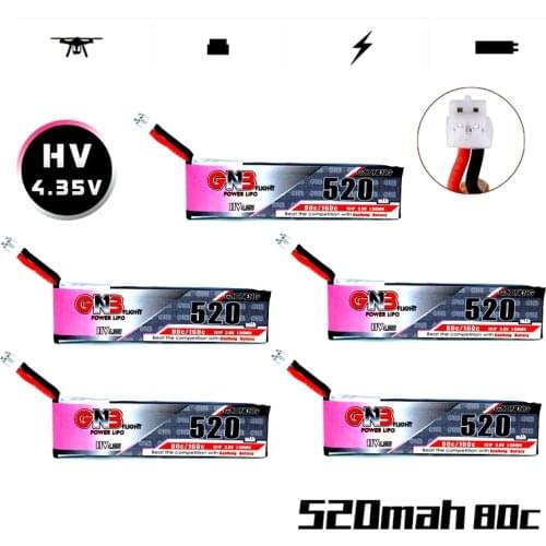 5PCS/SET GNB Emax Tinyhawk Kingkong LDARC TINY7 Drone HV Lipo Battery 520mAh 3.8V 80C/160C1S 4.35V With PH2.0 Plug