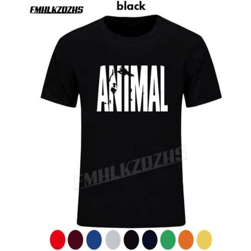 NEW hot ANIMAL T Shirt men cotton round collar muscle exercise fitness strong and handsome mens T-shirt trends cotton brand tops