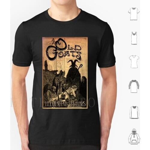 Old Goats Elixirs-Beard Oil Label T Shirt DIY Big Size 100% Cotton Beard Beard Oil Hipster Cool Bearded Moustache Art Nouveau