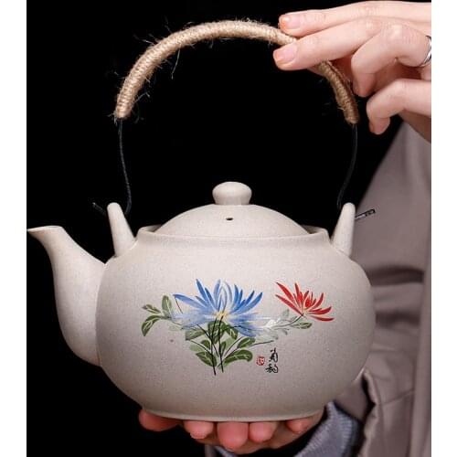 Ceramic beam pot, rough pottery Kungfu tea set, teapot, large capacity jug, household electric ceramic stove, single pot