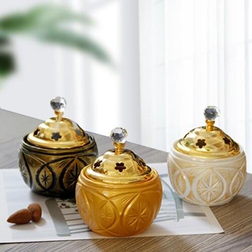 Golden Resin Incense Burner Middle East Style Sandalwood Censer Vaper Home Decor Yoga Religious Articles Living Room Bedroom