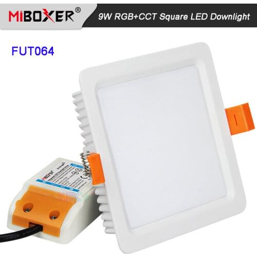 Miboxer 9W Square RGB+CCT LED Downlight FUT064 AC 100V 220V ceiling lamp 2.4G Remote/APP Control Indoor Panel light spotlight