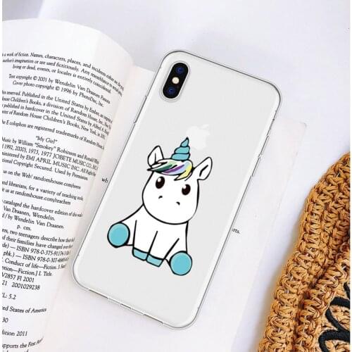Cartoon Cute Unicorn Phone Case For iPhone 5 5s SE XS XR 6 6S Plus Transparent Ultra Thin Phone Case For iPhone 8 7 Plus