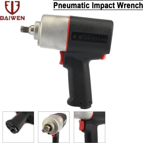 Mini Air Pneumatic Impact Wrench 1/2'' Drive Twin Hammer Auto Repair Spanners Air Tool 6800RPM Alloy Head Professional