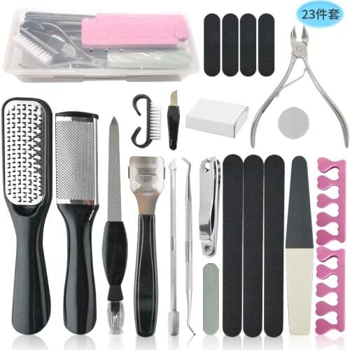 Multifunction 23PCS Foot Rasp Set Heel File Grater Kit For Pedicure Stainless Steel Cuticle Skin Callus Remover Improved