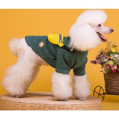 New Style Pet Vest Stripe Design Skin-friendly Cotton Round Neck Backpack Decor Vest for Dog Spring Autumn Clothes Dog Supplies