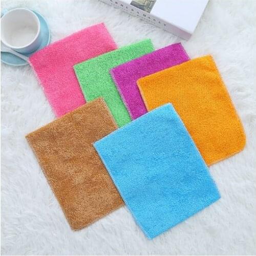 Factory wholesale kitchen cleaning bamboo fiber dish towel non-sticky oil absorbent 16*18cm