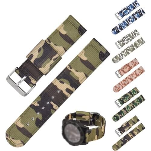 Watch Band Strap Pin Buckled Nylon Wristwatch Bands Replacement Accessories 22MM