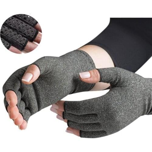 Silicon Antiskid Compression Gloves Half Finger Arthritis Gloves Cycling Fitness Relief Hand Pain Pressure Gloves Therapy Joint