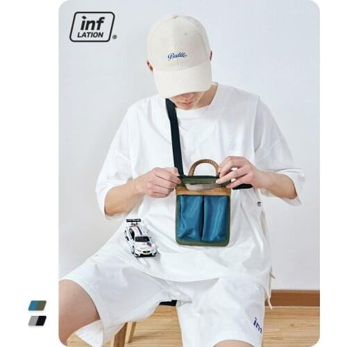 INFLATION Japanese Style Crossbody Bags Men 2021 Fashion Contrast Color Harajuku Clutch Tote Men Women Waist Bag 455AI2021